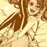  arrancar artist_request bleach loly_aivirrne lowres lying oekaki on_back open_mouth red_eyes skull solo thighhighs thighs twintails 
