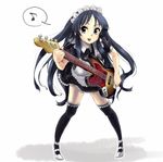  akiyama_mio alternate_costume bad_id bad_pixiv_id bass_guitar black_eyes black_hair bt_(shio_oninko) enmaided garters instrument k-on! long_hair maid maid_headdress musical_note solo thighhighs 