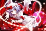  blue_hair blush moon namamo_nanase red_eyes remilia_scarlet ribbon solo touhou 