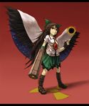  bad_id bad_pixiv_id black_hair boots cape eyes kurione_(zassou) long_hair red_eyes reiuji_utsuho solo touhou wings 