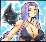  bikini breasts cleavage fate/stay_night fate_(series) huge_breasts kikuta manta_ray purple_eyes purple_hair rider swimsuit 