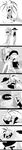  androgynous blue_eyes blush comic commentary_request greyscale hat highres long_hair long_image monochrome original red_eyes silent_comic tall_image turban yutaka7 