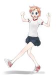 gym_uniform ikeda_jun_(mizutamari) messy_hair orange_hair original short_hair skirt smile solo 