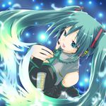  aqua_eyes aqua_hair bad_id bad_pixiv_id detached_sleeves hatsune_miku hotaru_takana long_hair microphone necktie solo twintails vocaloid 