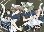  animal_ears artist_request cat_ears cat_tail copyright_request cross drill_hair intravenous_drip multiple_girls nurse syringe tail thighhighs zettai_ryouiki 