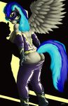  anthro anthrofied blue_hair breasts butt cutie_mark elbow_gloves equine eyewear female friendship_is_magic gloves goggles hair mammal my_little_pony nipples panties pegasus shadow shadowbolts_(mlp) skinsuit standing thong two_tone_hair underwear wings yellow_eyes zoomerboomerz 