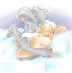  bed breasts bugs_bunny cleavage clothed clothing couple cuddling duo eyes_closed female hair hug kissing lagomorph littletiger488 lola_bunny looney_tunes love lying male mammal nude rabbit smile space_jam straight warner_brothers 