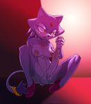  blaze_the_cat blush breasts dickgirl feline foreskin_pull hithog intersex mammal masturbation nipples nude open_mouth penis precum sega solo sonic_(series) uncut video_games 