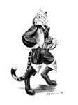  cheetah feline fleetfoot king_cheetah looking_at_viewer male mammal pirate plain_background richard_bartrop sketch solo sword weapon white_background 