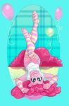  balloon blue_eyes clothed clothing cutie_mark ellis1342 ellisarts ellispony equine female friendship_is_magic hair horse legwear looking_at_viewer lying mammal my_little_pony on_back pink_hair pinkie_pie_(mlp) pony solo stockings toe_socks 