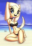  blue_eyes brandy_and_mr._whiskers brandy_harrington canine collar disney dog ear_piercing eyeshadow female innocenttazlet makeup mammal piercing sea seaside sky smile swimsuit water 