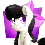  black_hair bow equine eyelashes female feral friendship_is_magic fur grey_fur hair happy horse mammal my_little_pony octavia_(mlp) pony purple_eyes shinodage smile solo 