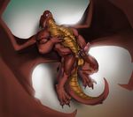  3_toes abs anthro balls barbs barefoot biceps brown_skin claws clenched_teeth dragon dragon_wings erection eyes_closed fangs fayne_of_fur horn lying male masturbation muscles no_nipples nude on_back paws pecs penis plain_background pose ragnir red_dragon red_skin reptile scales scalie sharp_claws sharp_teeth sheath slit solo spread_wings teeth toe_claws toned wings 