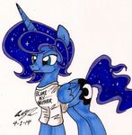  blue_eyes blue_hair crossgender english_text equine friendship_is_magic hair horn male mammal my_little_pony newyorkx3 princess_luna_(mlp) solo text winged_unicorn wings 