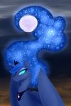  blue_eyes blue_fur blue_hair crown equine eyeshadow female friendship_is_magic fur hair horn horse long_hair looking_at_viewer makeup mammal moon my_little_pony necklace night pony princess_luna_(mlp) solo sparkles valcron winged_unicorn wings 
