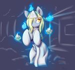  alasou blonde_hair building clothing derpy_hooves_(mlp) equine female food friendship_is_magic glowing hair horse levitation mammal muffin my_little_pony pegasus pony solo tongue tongue_out wings yellow_eyes 