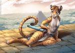  absurd_res anthro breasts clothed clothing feline female hi_res mammal pose solo sword temple tiger twinkle-sez ty_hanson ty_hanson_(copyright) weapon 