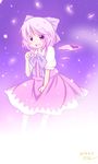  alternate_color artist_name bow cirno dress hair_bow open_mouth petals pink_eyes pink_hair ribbon short_hair solo touhou wings zizz_(egoisto) 