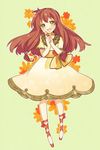  beniko blush dress flower green_eyes long_hair red_hair solo 