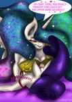  &lt;3 anthro big_breasts blush bra breast_smother breasts cleavage clothed clothing equine female friendship_is_magic hair horn horse huge_breasts lesbian long_hair mammal multi-colored_hair my_little_pony pony princess_celestia_(mlp) purple_hair rarity_(mlp) smothering underwear unicorn winged_unicorn wings xxxbiliwinxxx 