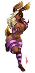  anthro areola big_breasts black_nose blonde_hair bonbon_(hollandworks) breasts brown_fur brown_hair female fur hair hairclip hollandworks lagomorph long_hair looking_at_viewer luvon mammal multi-colored_hair nail_polish nails navel nipples nude orange_eyes orange_fur plain_background pubes rabbit ribbons smile solo sprinkles standing tattoo white_background white_hair wide_hips 