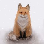  2n5 animal fox looking_at_viewer no_humans original sitting snow snowing whiskers 