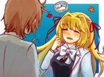  1boy 1girl ada_vessalius blonde_hair breasts cat elliot_nightray eyes_closed long_hair pandora_hearts 