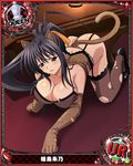  ass black_hair breasts high_heels high_school_dxd himejima_akeno large_breasts long_hair official_art panties purple_eyes solo thong 