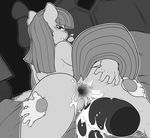  2014 anthro anthrofied anus bed blush butt cum cum_in_ass cum_inside disembodied_hand disembodied_penis duo equine female friendship_is_magic from_behind gaping gaping_anus greyscale hair horse inside lamp long_penis looking_back male mammal maud_pie_(mlp) monochrome my_little_pony penis pony thick_penis unknown_artist 