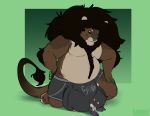  &lt;3 anthro big_dom_small_sub bovid boxgoat briefs bulge caprine clothing duo felid goat hyper hyper_bulge kneeling lion male male/male mammal overweight overweight_male pantherine size_difference smile smothering underwear 