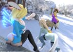  2019 anthro ashnar blonde_hair bottomless breasts brown_hair carret clothed clothing female fur hair mammal opal_(ashnar) phina_(ashnar) sam_(ashnar) sphinx wolpertinger yellow_fur 