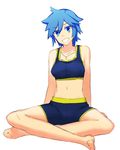  blue_eyes blue_gale blue_hair bluegale colored crosslegged feet female hair human jewelry legs legs_crossed messy_hair necklace original short_hair sitting sketch smile solo stomach tomboy unfinished unknown_artist white_background 