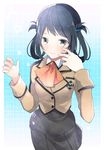  bad_id bad_pixiv_id black_hair blue_eyes folded_hair hair_rings kyokisaragi long_hair nagi_no_asukara school_uniform shiodome_miuna solo star twintails 