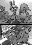  &lt;3 :d animal_crossing anthro barefoot bittenhard blush bonbon_(animal_crossing) breasts buckteeth butt chubby clothed clothing dizzy_(animal_crossing) duo elephant eyelashes eyes_closed female from_behind fur greyscale hair half-dressed happy lagomorph long_ears long_nose male mammal monochrome nintendo nipples nude number open_mouth outside penetration rabbit raised_arm sex shirt short_hair sitting smile straight teeth tongue video_games 