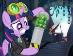  arthropod clothing equine eyewear female flashlight friendship_is_magic glowing goggles hair horn insect mammal missile multi-colored_hair my_little_pony parasprite_(mlp) pixelkitties purple_eyes purple_hair radio rocket rope spakrles sparkles twilight_sparkle_(mlp) winged_unicorn wings 