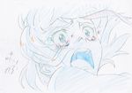  close-up commentary highres key_frame kill_la_kill matoi_ryuuko official_art open_mouth partially_colored production_art sketch solo tears traditional_media trigger_(company) 