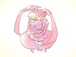  2girls back bad_id bad_pixiv_id blazblue brother_and_sister carl_clover hat hug ignis_(blazblue) kuro_yuzu mother_and_daughter mother_and_son multiple_girls nirvana pink_hat siblings 