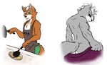  back biceps but butt canine chest_tuft fox fox_mccloud fur male mammal muscles nintendo nude orange_fur pecs rath-raholand standing star_fox tuft video_games wolf wolf_o&#039;donnell wolf_o'donnell 