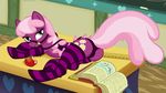  apple bedroom_eyes bonbon_(mlp) book bridle butt cheerilee_(mlp) cutie_mark equine female friendship_is_magic fruit fur green_eyes hair horse junglepony lingerie lyra_heartstrings_(mlp) mammal my_little_pony panties pink_hair pony purple_fur saddle school socks solo stockings underwear 