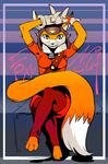  arms_above_head aviator_hat awesomenauts canine crossed_legs female fox looking_at_viewer mammal penny_fox pose ryao@prn solo suit 