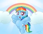  cloud cute cutie_mark equine female friendship_is_magic happy horse mammal my_little_pony pegasus pony rainbow rainbow_dash_(mlp) solo wings 