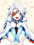  ahoge bad_id bad_pixiv_id blazblue bodysuit cape eyepatch justanotherkid nu-13 red_eyes silver_hair 