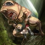  bent_over blonde_hair blush breasts censored cum cum_in_pussy highres large_insertion monster nipples petra_ral rape saliva sex shingeki_no_kyojin short_hair stomach_bulge tears titan torn_clothes vaginal what yellow_eyes youkai_ankake 