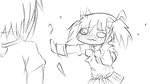  animated animated_gif artist_request blush greyscale kaname_madoka lowres mahou_shoujo_madoka_magica miki_sayaka monochrome motion_lines multiple_girls o_o open_mouth ribbon short_hair short_twintails simple_background sketch skirt sweatdrop twintails waving_arms white_background 