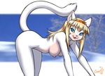  anthro blonde_hair breasts butt cat dr_comet feline female fur hair invalid_tag looking_at_viewer mammal natural_breasts white_fur 
