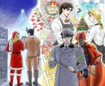  animal_costume bad_id bad_pixiv_id christmas christmas_tree dio_brando giorno_giovanna jojo_no_kimyou_na_bouken jonathan_joestar multiple_boys reindeer_costume robert_eo_speedwagon santa_costume sio_(yukiyausagi) 