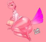  alien anthro anus big_butt breasts butt colo female gooze huge_butt lilibee looking_at_viewer milf mother nagrolaz nipples parent pink_background pink_nipples plain_background pussy red_eyes solo yellow_sclera 