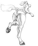  equine female horse lima mammal monochrome ponytail running shorts siyah sketch smile socks thick_thighs 