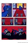  bat_pony blue_fur blue_hair comic darkness donzatch equine eyes_close eyes_closed female friendship_is_magic fur glass hair horn magic mammal my_little_pony night_guard princess princess_luna_(mlp) royal_guard_(mlp) royalty stairs winged_unicorn wings 