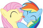  blue_fur blush equine female fluttershy_(mlp) friendship_is_magic fur hair hi_res horse infinitoa licking mammal multi-colored_hair my_little_pony pegasus pony rainbow_dash_(mlp) rainbow_hair tongue wings 